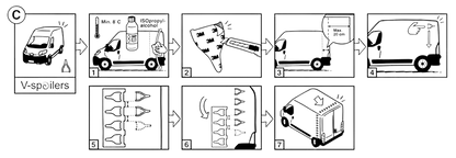 V Spoilers for high vans. (Kit of 50 pieces)